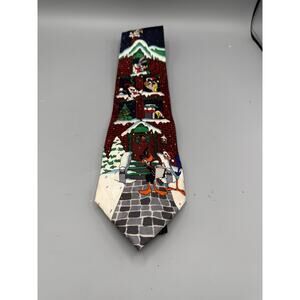 Looney Tunes Christmas Tie 1997 Warner Bros 100% Silk Bugs Bunny Daffy Duck
